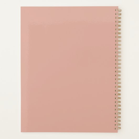 Minimalistische stoffige roze aangepaste tekst cit planner (Achterkant)