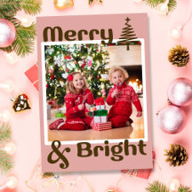 Minimalistische stoffige roze bruine kerstboom fot