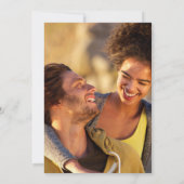 Minimalistische stoffige roze fotobruiloftdatum kaart (Achterkant)