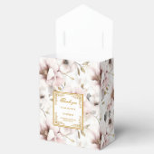 Minimalistische stoffige roze gouden bruiloft guns bedankdoosjes (Geopend)