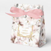 Minimalistische stoffige roze gouden bruiloft guns bedankdoosjes (Voorkant Zijde)