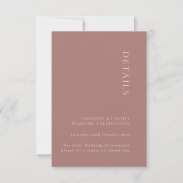 Minimalistische stoffige roze huwelijksdetails bij kaart