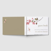 Minimalistische stoffige roze libel bloesem gastenboek (Volledig)