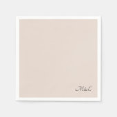 Minimalistische stoffige roze monogram bruiloft se servet (Voorkant)