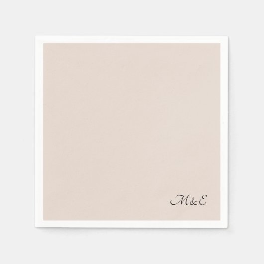 Minimalistische stoffige roze monogram bruiloft se servet (Voorkant)