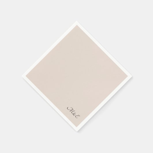 Minimalistische stoffige roze monogram bruiloft se servet (Hoek)