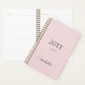 Minimalistische stoffige roze monogram naam 2023 p planner (Display)