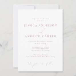 Minimalistische stoffige roze & witte eenvoudige b kaart