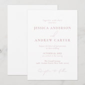 Minimalistische stoffige roze & witte eenvoudige b kaart (Voorkant / Achterkant)