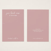 Minimalistische stoffige Rozen sieraden oorbel dis Visitekaartje (Voorkant /achterkant)