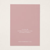 Minimalistische stoffige Rozen sieraden oorbel dis Visitekaartje (Achterkant)