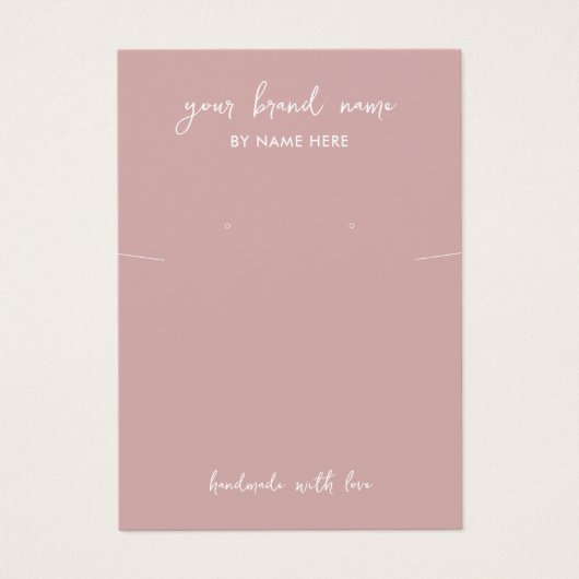 Minimalistische stoffige Rozen sieraden oorbel dis Visitekaartje (Voorkant)