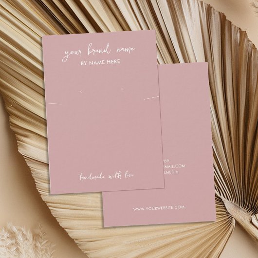 Minimalistische stoffige Rozen sieraden oorbel dis Visitekaartje