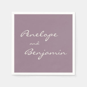 Minimalistische Stofrijke Paarse Pruim Script Trou Servet
