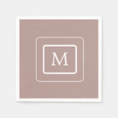 Minimalistische Stormy Blush | Monogram papieren s Servet (Voorkant)