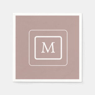Minimalistische Stormy Blush   Monogram papieren s Servet