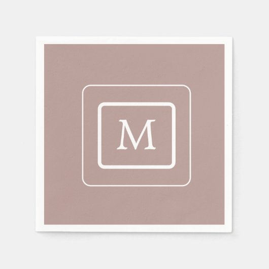 Minimalistische Stormy Blush | Monogram papieren s Servet (Voorkant)