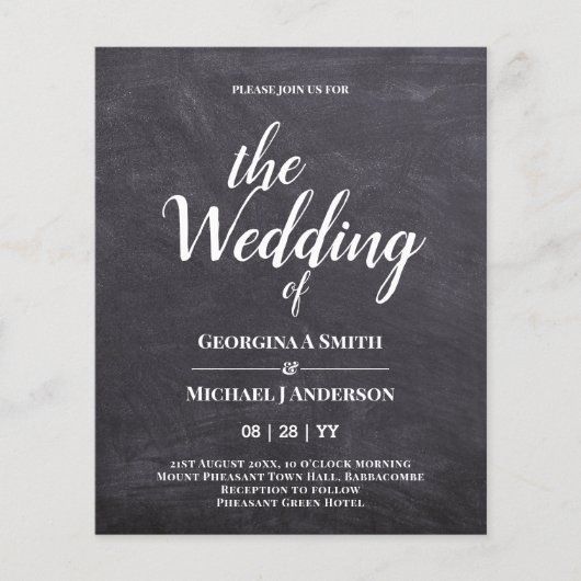 Minimalistische STOUTE TYPOGRAFIE Trouwkaarten (Voorkant)