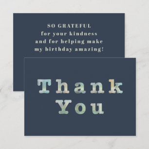 Minimalistische stoutmoedige typografie Navy Blue  Bedankkaart