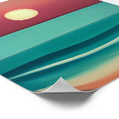Minimalistische strand zonsondergang kunst poster (Hoek)