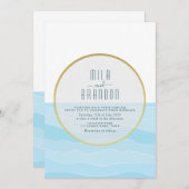 Minimalistische strandbestemming bruiloft kaart (Voorkant / Achterkant)