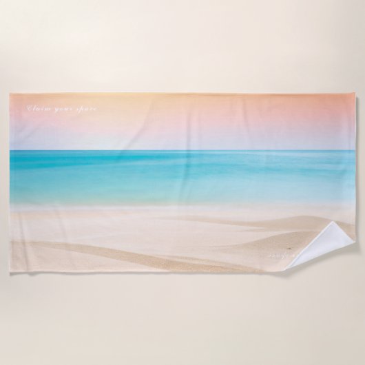 Minimalistische strandgradiënt handdoek – Zonsonde (Voorkant)
