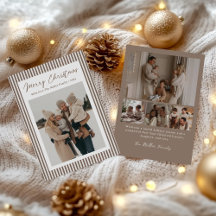 Minimalistische streepjes familie kerst foto