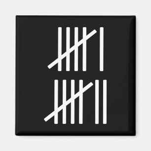 Minimalistische streepjestelling 67 Meme Slang 6 7 Magneet