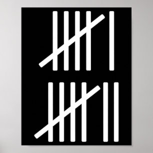 Minimalistische streepjestelling 67 Meme Slang 6 7 Poster