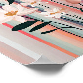 Minimalistische strepen Bloemen Modern Art Poster (Hoek)