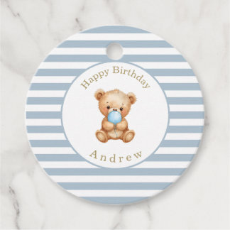 Minimalistische strepen Teddy Bear Favoriet Tags Bedankjes Labels