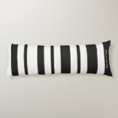 Minimalistische strepen van zwart en wit lichaamskussen (Achterkant)