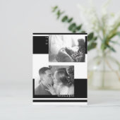 Minimalistische Strepen Zwarte en Witte Trouw Briefkaart (Staand voorkant)