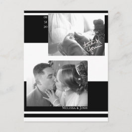 Minimalistische Strepen Zwarte en Witte Trouw Briefkaart