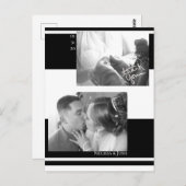 Minimalistische Strepen Zwarte en Witte Trouwdag Briefkaart (Voorkant / Achterkant)