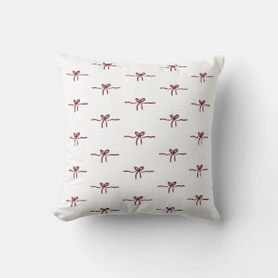 Minimalistische Strik Burgundy Moderne Witte Elega Kussen
