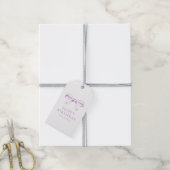 Minimalistische  strik Paarse Happy Birthday Cadeaulabel (Met Touw)
