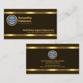 Minimalistische striktere gouden lijnen importeren visitekaartje (Voorkant / Achterkant)
