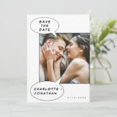 Minimalistische strips sparen de Datum Uitnodiging (Staand voorkant)