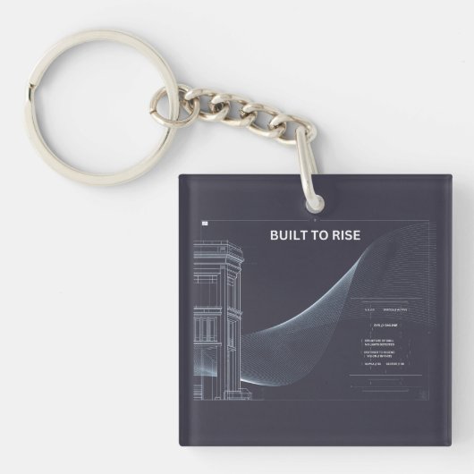 Minimalistische structuur metalen sleutelhanger (Voorkant)