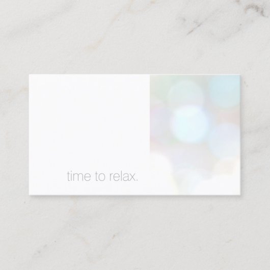 Minimalistische subtiele Bokeh Spa-afsprakenkaart Afsprakenkaartje (Voorkant)