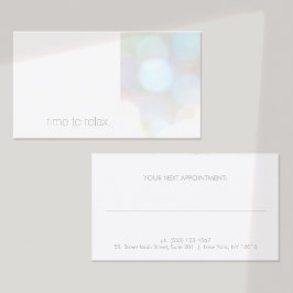 Minimalistische subtiele Bokeh Spa-afsprakenkaart Afsprakenkaartje