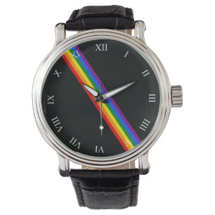 Minimalistische Subtiele Rainbow Romeinse cijfers Horloge