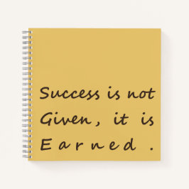 Minimalistische succesquote "Succes wordt niet geg Notitieboek