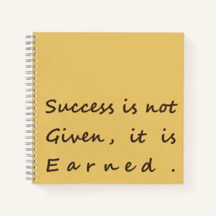 Minimalistische succesquote "Succes wordt niet geg Notitieboek