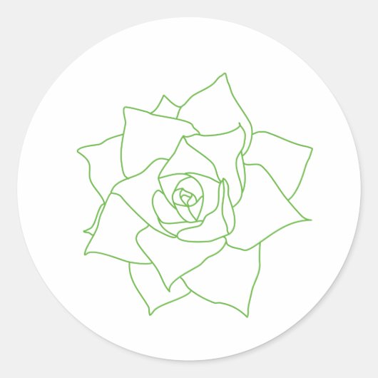 Minimalistische Succulent Green Botanical Ronde Sticker (Voorkant)