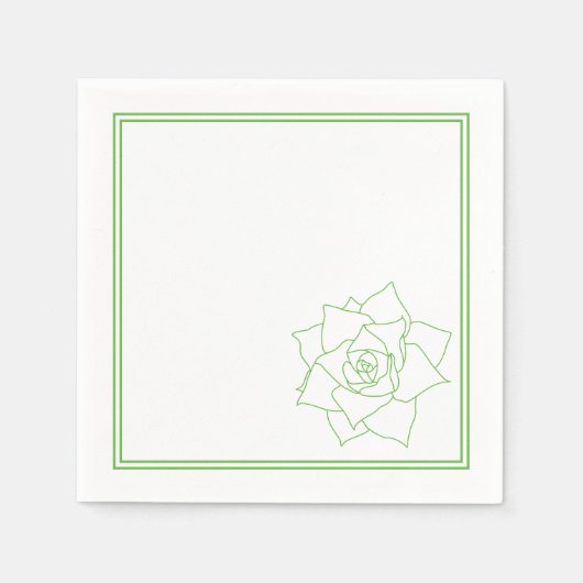 Minimalistische Succulent Green Botanical Servet (Voorkant)