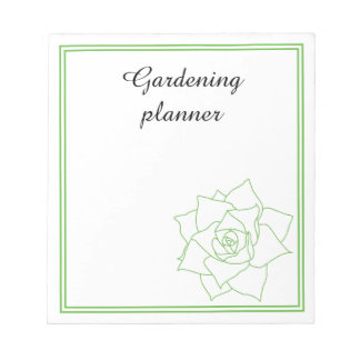 Minimalistische succulent Green Gardening Planner Notitieblok