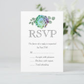 Minimalistische Succulenten Bruiloft RSVP Kaarten (Staand voorkant)