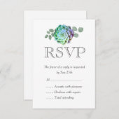 Minimalistische Succulenten Bruiloft RSVP Kaarten (Voorkant / Achterkant)